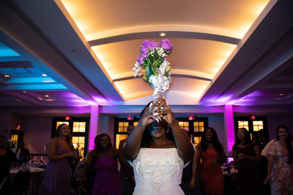 Bride Tossing Bouquet