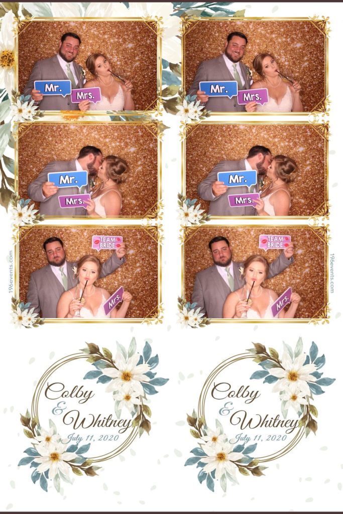 Bride & Groom pose in photo booth